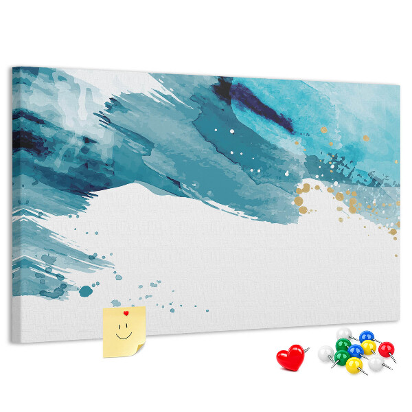 blauwe golven met gouden accenten