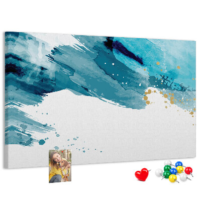 Prikbord blauwe golven met gouden accenten