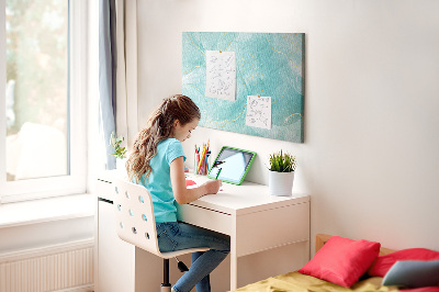 Kurkbord met fijne golven in turquoise tinten