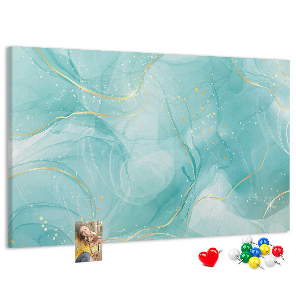 Kurkbord met fijne golven in turquoise tinten