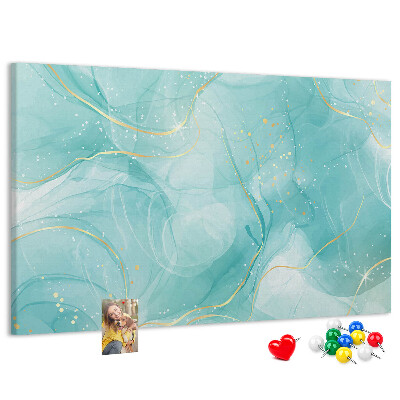 Kurkbord met fijne golven in turquoise tinten