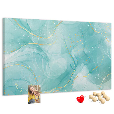 Kurkbord met fijne golven in turquoise tinten