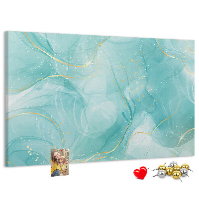 Kurkbord met fijne golven in turquoise tinten