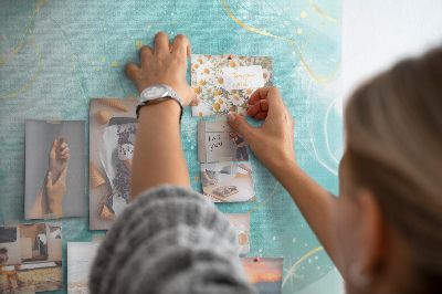 Kurkbord met fijne golven in turquoise tinten