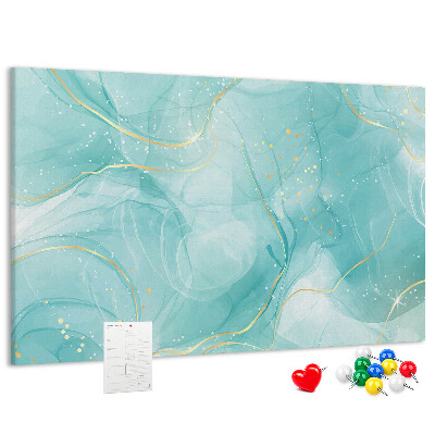 Kurkbord met fijne golven in turquoise tinten