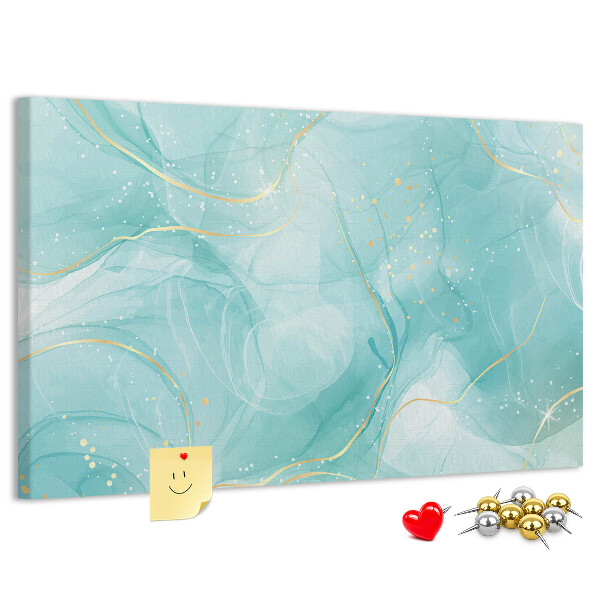 Kurkbord met fijne golven in turquoise tinten