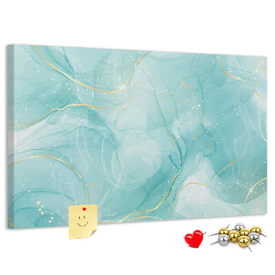 Kurkbord met fijne golven in turquoise tinten