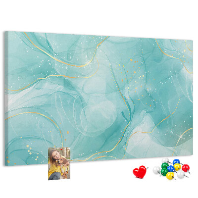 Kurkbord met fijne golven in turquoise tinten