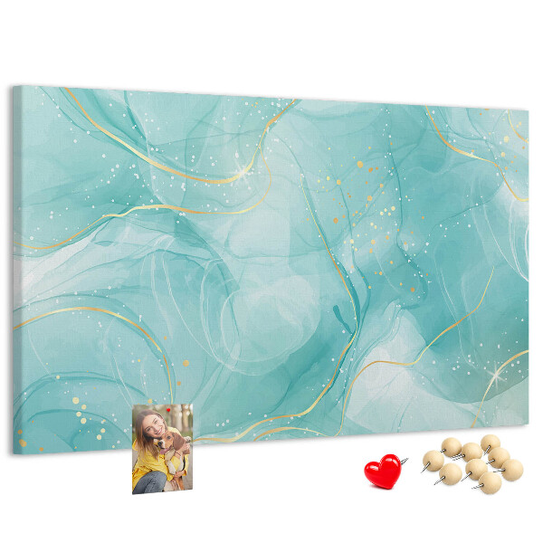 Kurkbord met fijne golven in turquoise tinten