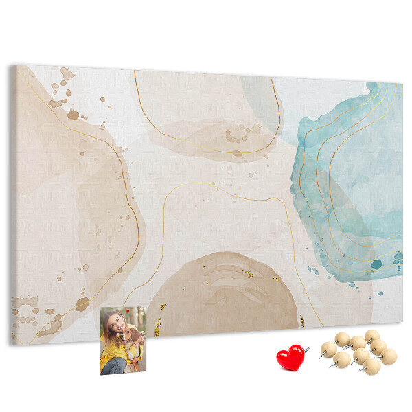 Kurkbord met abstract landschap in pasteltinten