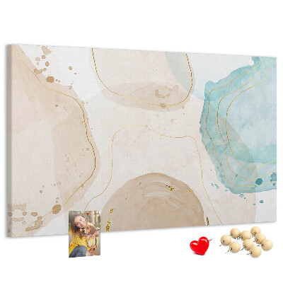 Kurkbord met abstract landschap in pasteltinten