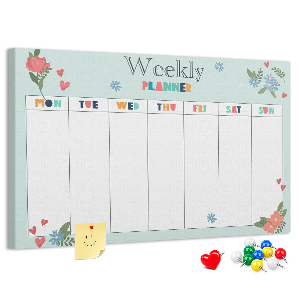 Weekplanner met kleurrijke bloemendetails
