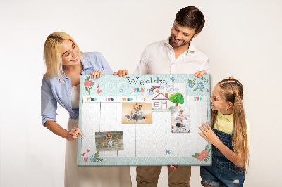 Weekplanner met kleurrijke bloemendetails