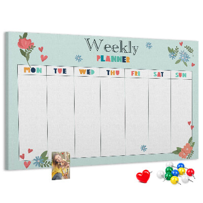 Weekplanner met kleurrijke bloemendetails