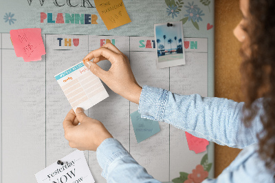 Weekplanner met kleurrijke bloemendetails
