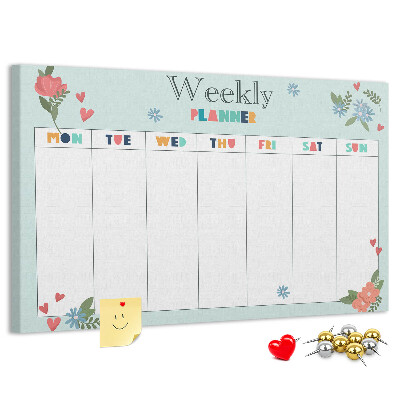 Weekplanner met kleurrijke bloemendetails