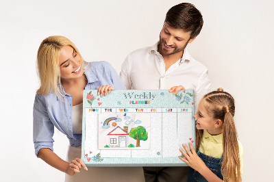 Weekplanner met kleurrijke bloemendetails