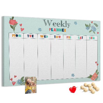 Weekplanner met kleurrijke bloemendetails