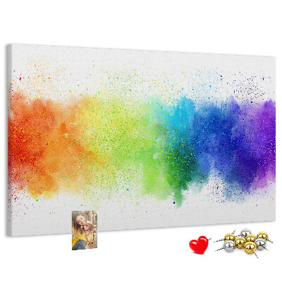 Kurkbord met een kleurrijk regenboogdesign