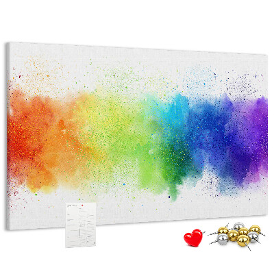 Kurkbord met een kleurrijk regenboogdesign