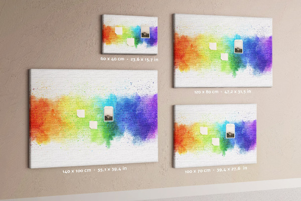 Kurkbord met een kleurrijk regenboogdesign