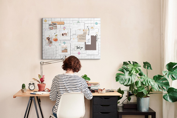 Kurk prikbord weekplanner met kleurrijke accenten