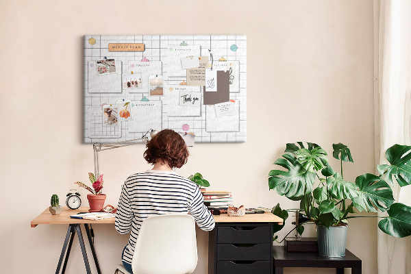 Kurk prikbord weekplanner met kleurrijke accenten