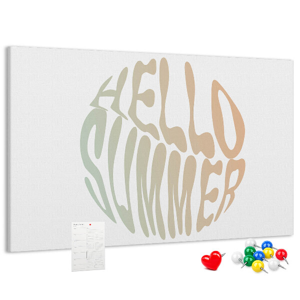 Prikbord een retro zomerse welkomstgroet