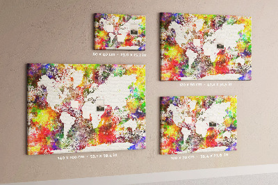 Kurkbord wereldkaart in aquarel-stijl