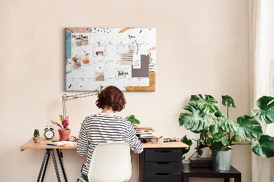 Prikbord kleurrijke kalender met abstracte patronen