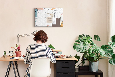 Prikbord kleurrijke kalender met abstracte patronen