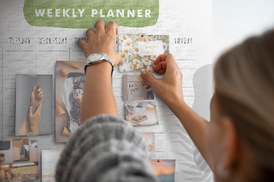 Weekplanner met een plantenmotief en prikbord