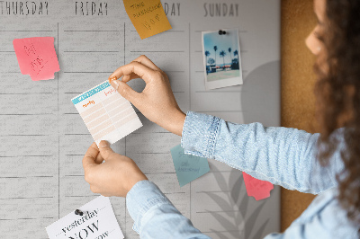 Weekplanner met een plantenmotief en prikbord