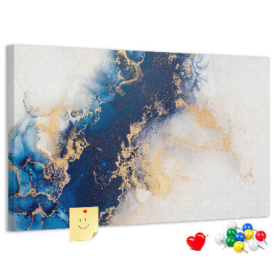 Kurkbord met abstract patroon in verschillende blauwtinten