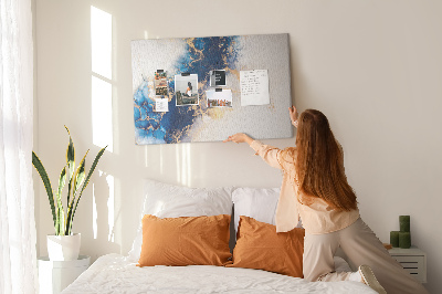 Kurkbord met abstract patroon in verschillende blauwtinten