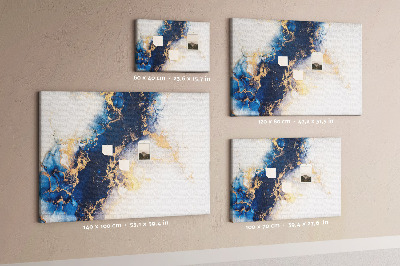 Kurkbord met abstract patroon in verschillende blauwtinten
