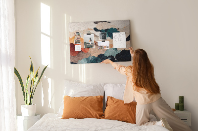 Kurkbord met abstracte wolken in gedempte kleuren