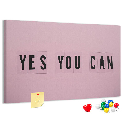 Kurkbord met thema positief denken en motivatie
