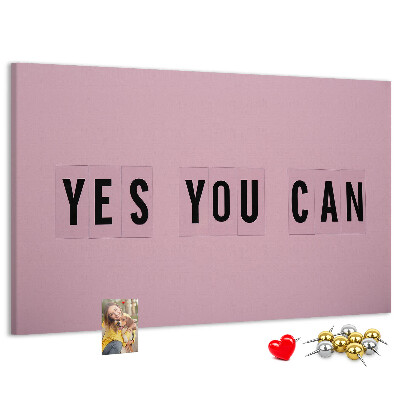 Kurkbord met thema positief denken en motivatie