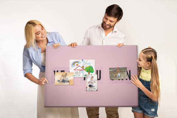 Kurkbord met thema positief denken en motivatie