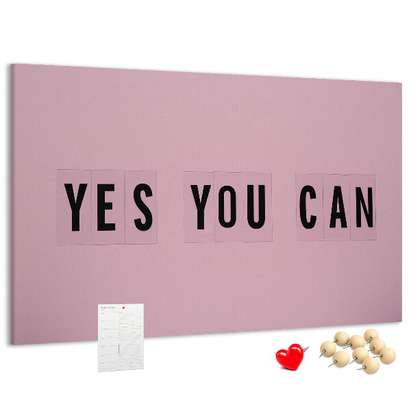 Kurkbord met thema positief denken en motivatie