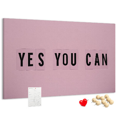 Kurkbord met thema positief denken en motivatie