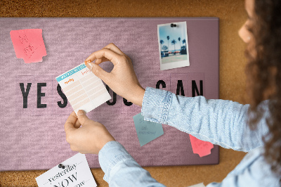 Kurkbord met thema positief denken en motivatie