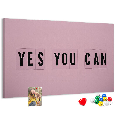 Kurkbord met thema positief denken en motivatie