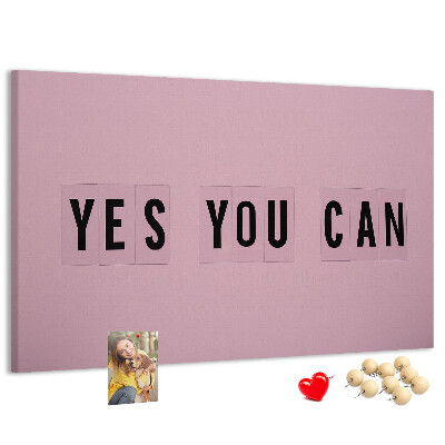 Kurkbord met thema positief denken en motivatie