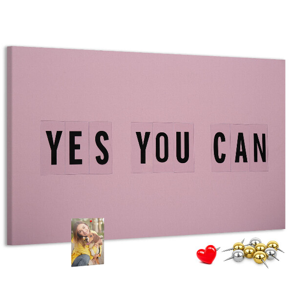 Kurkbord met thema positief denken en motivatie