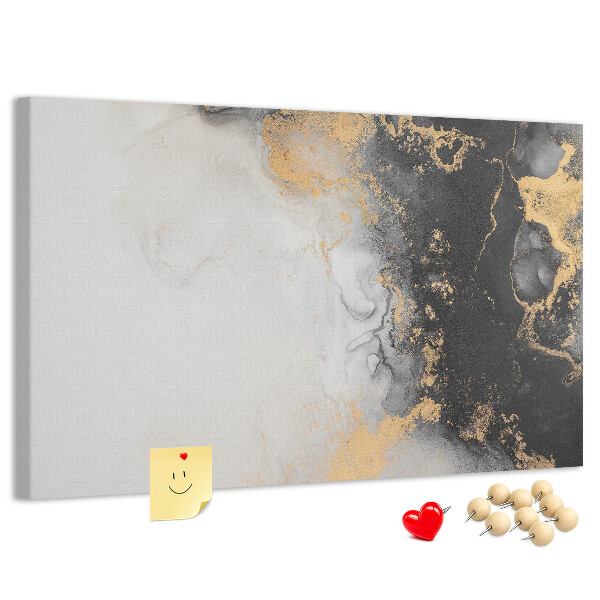 Kurkbord met een elegante abstractie in zwarttinten