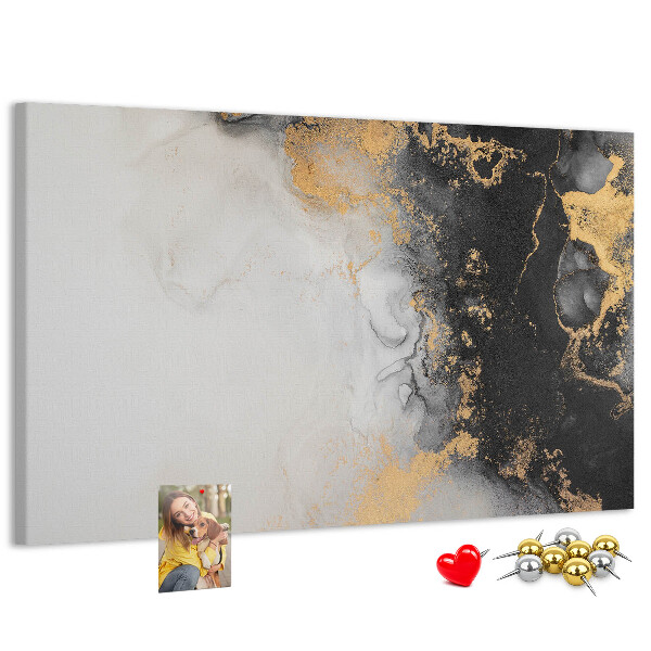 Kurkbord met een elegante abstractie in zwarttinten