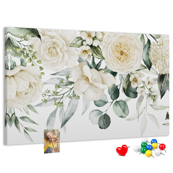 Kurkbord met bloemenpatroon in subtiele tinten