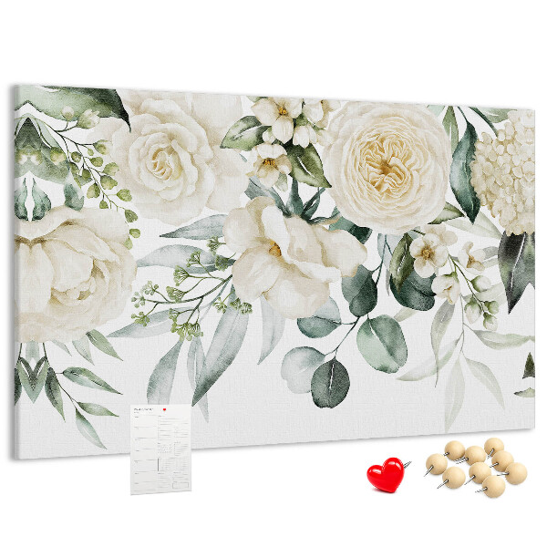 Kurkbord met bloemenpatroon in subtiele tinten